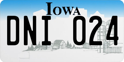 IA license plate DNI024