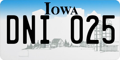 IA license plate DNI025