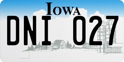 IA license plate DNI027