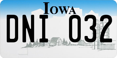 IA license plate DNI032