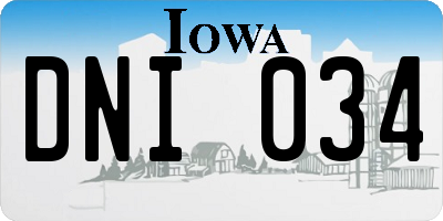 IA license plate DNI034