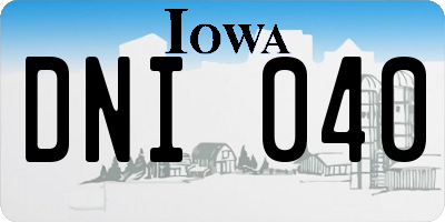 IA license plate DNI040