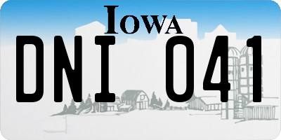 IA license plate DNI041