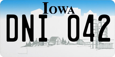 IA license plate DNI042