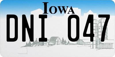 IA license plate DNI047