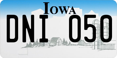 IA license plate DNI050