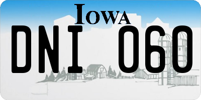 IA license plate DNI060