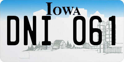 IA license plate DNI061