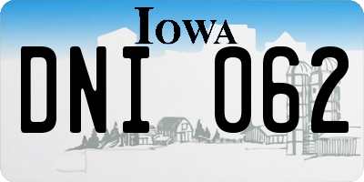 IA license plate DNI062