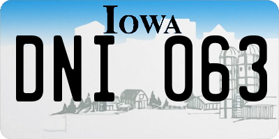 IA license plate DNI063