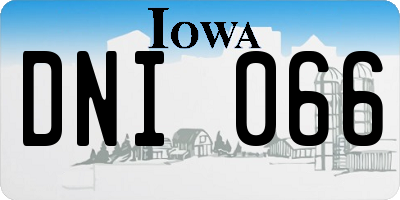 IA license plate DNI066