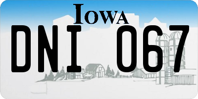 IA license plate DNI067