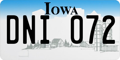 IA license plate DNI072