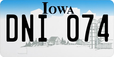 IA license plate DNI074
