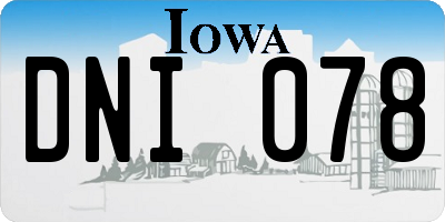 IA license plate DNI078