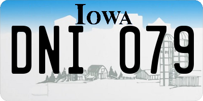 IA license plate DNI079