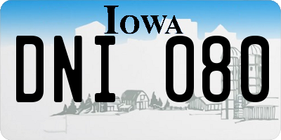 IA license plate DNI080