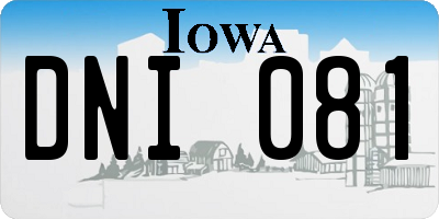 IA license plate DNI081