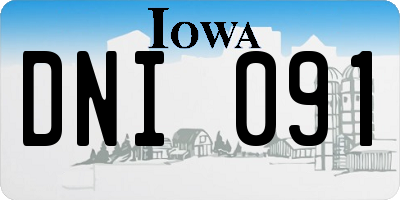 IA license plate DNI091