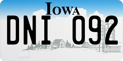IA license plate DNI092