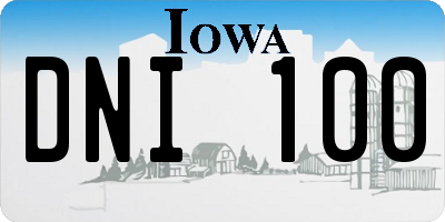 IA license plate DNI100