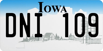 IA license plate DNI109
