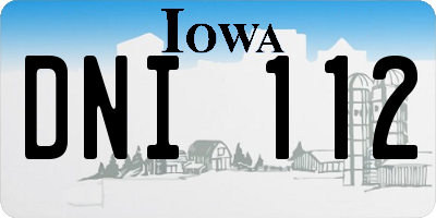 IA license plate DNI112