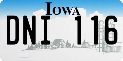 IA license plate DNI116