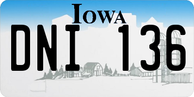 IA license plate DNI136