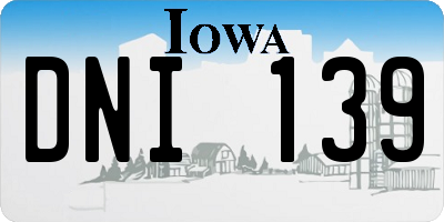 IA license plate DNI139