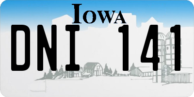 IA license plate DNI141