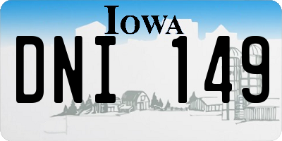IA license plate DNI149