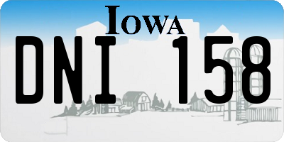 IA license plate DNI158