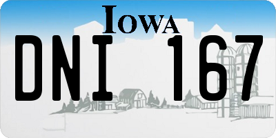 IA license plate DNI167