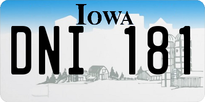 IA license plate DNI181