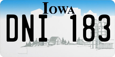 IA license plate DNI183