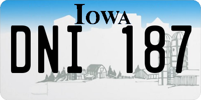 IA license plate DNI187
