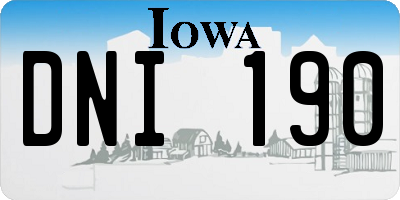 IA license plate DNI190
