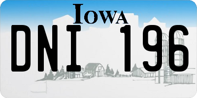 IA license plate DNI196