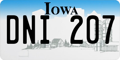 IA license plate DNI207