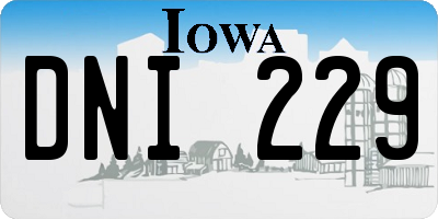 IA license plate DNI229