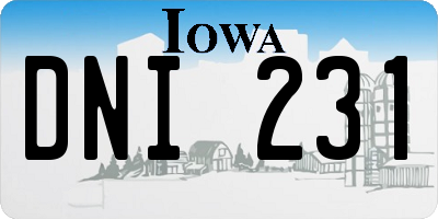 IA license plate DNI231