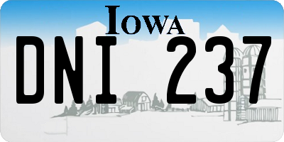 IA license plate DNI237