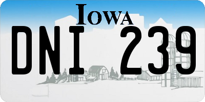 IA license plate DNI239