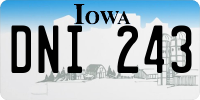 IA license plate DNI243