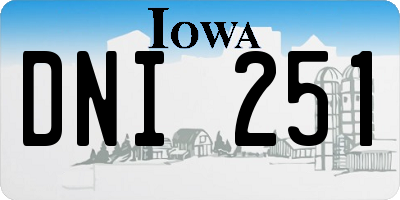 IA license plate DNI251