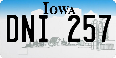 IA license plate DNI257