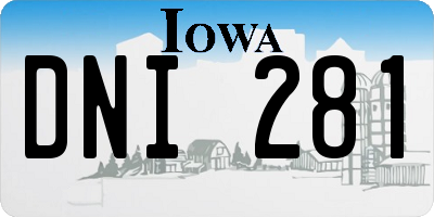 IA license plate DNI281