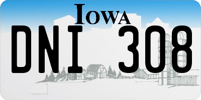 IA license plate DNI308