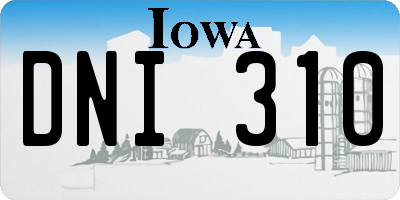 IA license plate DNI310